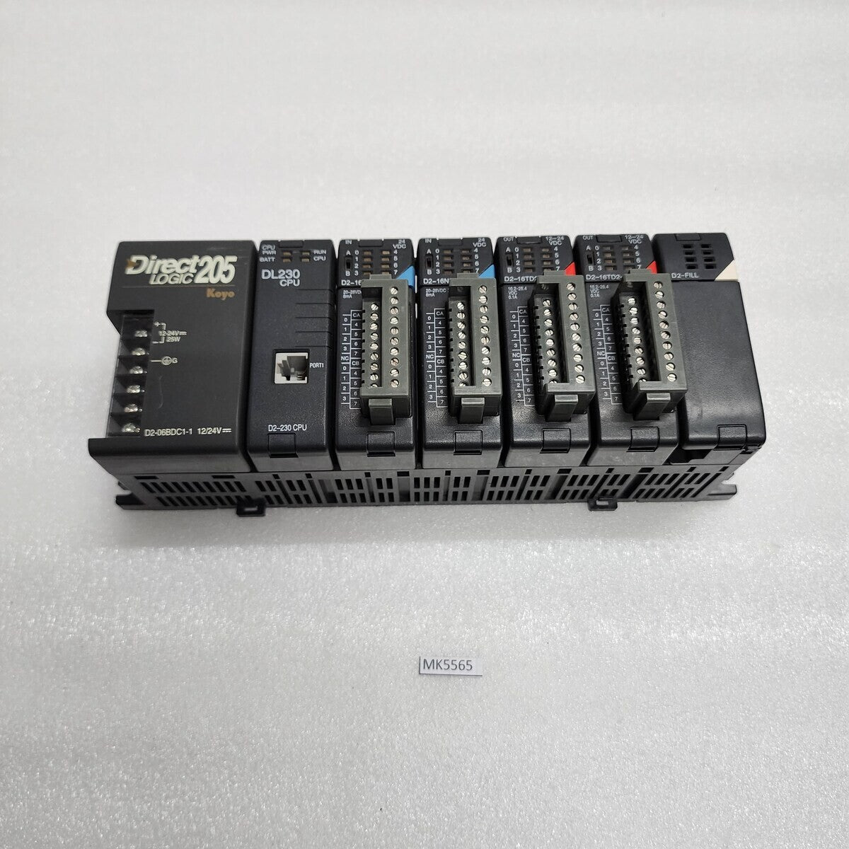 DIRECT LOGIC 205 KOYO PLC DL230 CPU D2-16ND3-2 IN D2-16TD2-2 OUT D2-06BDC1-1