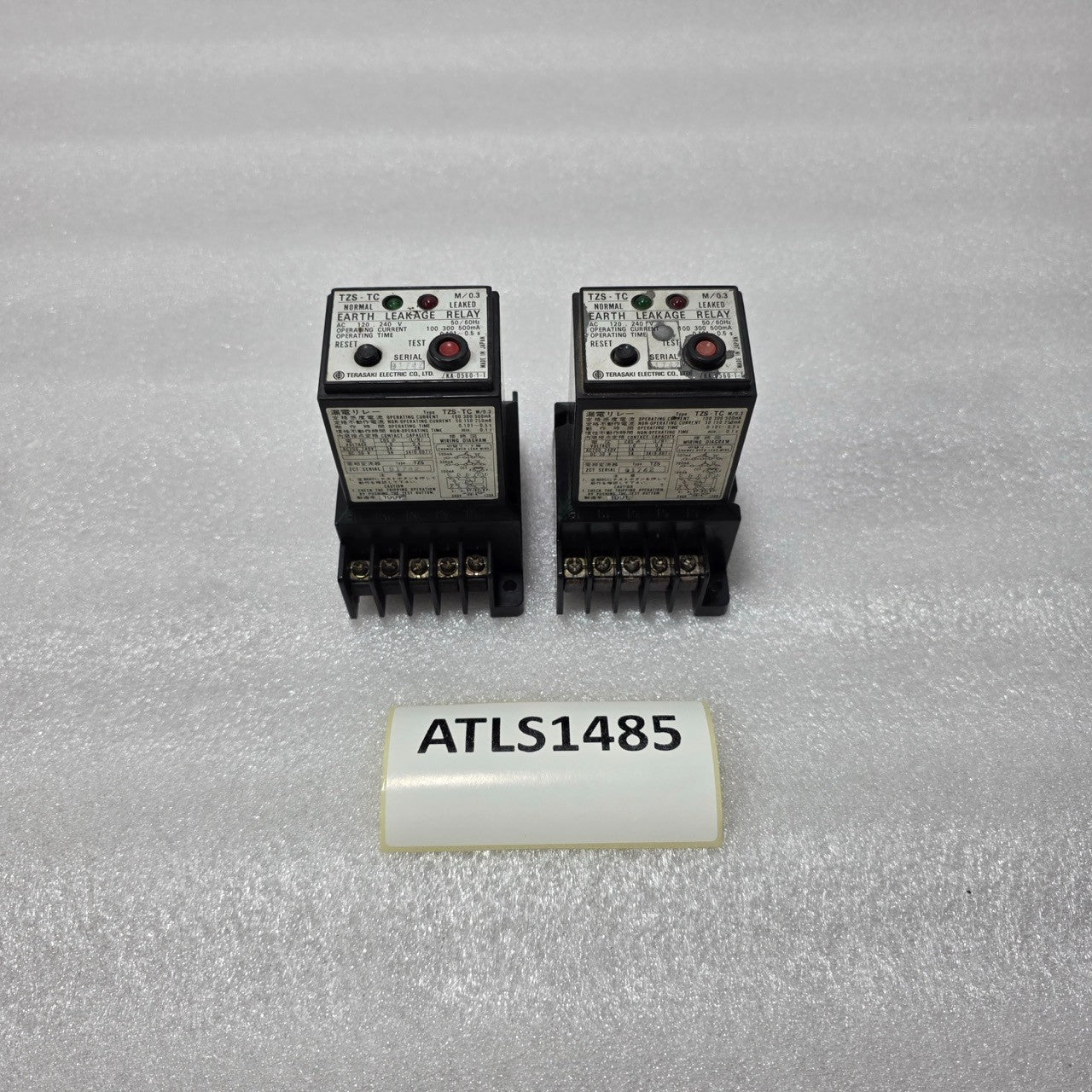 TERASAKI TZS-TC EARTH LEAKAGE RELAY AC 120/240 V