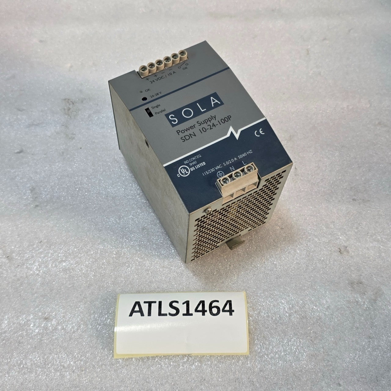 SOLA SDN 10-24-100P AC-TO-DC SWITCH MODE POWER SUPPLY EMERSON 24VDC 10A