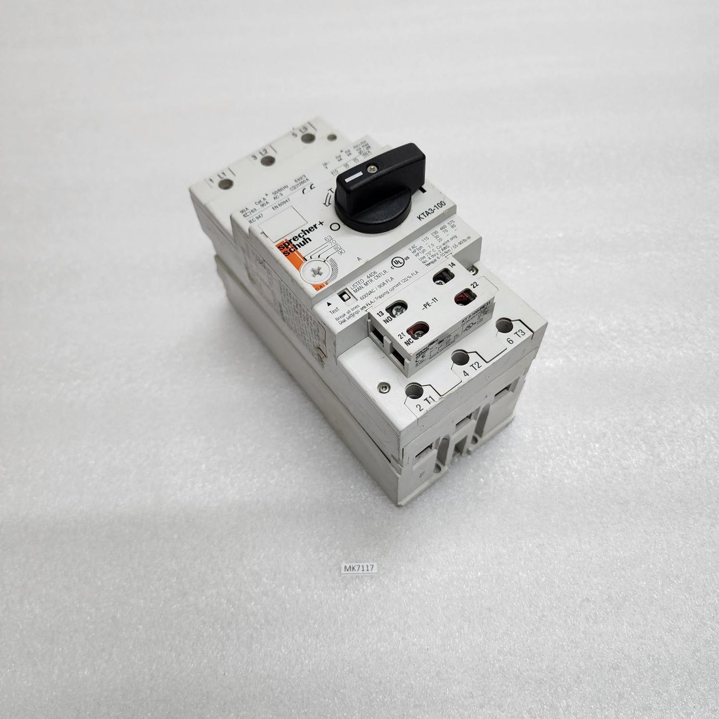 SPRECHER + SCHUH KTA3-100 MANUAL MOTOR STARTER 63-90A