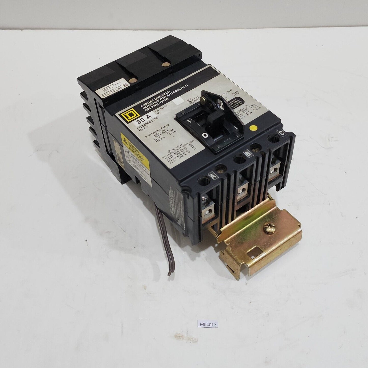 SQUARE D FC340801139 MOLDED CASE CIRCUIT BREAKER 80A 480V