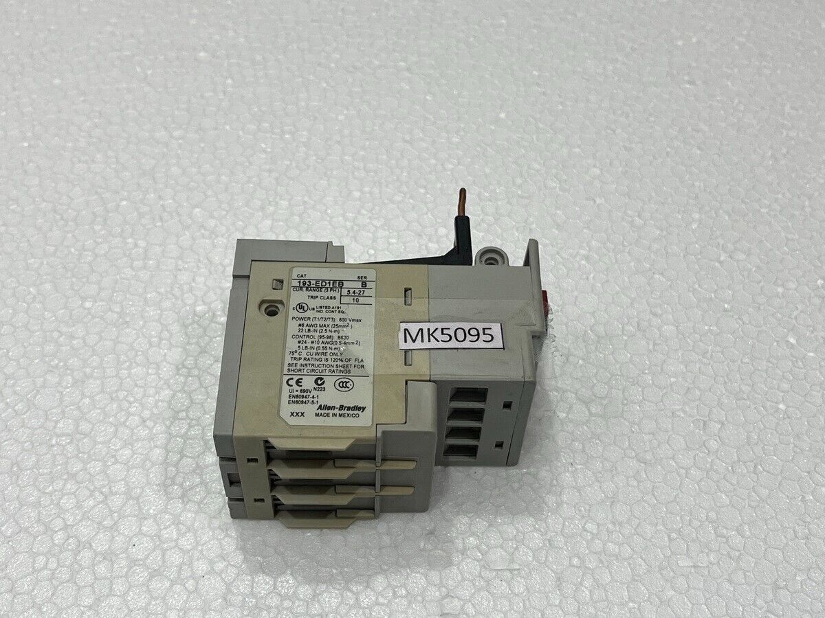 ALLEN BRADLEY CAT 193-ED1EB SER B OVERLOAD RELAY 5.4-27A