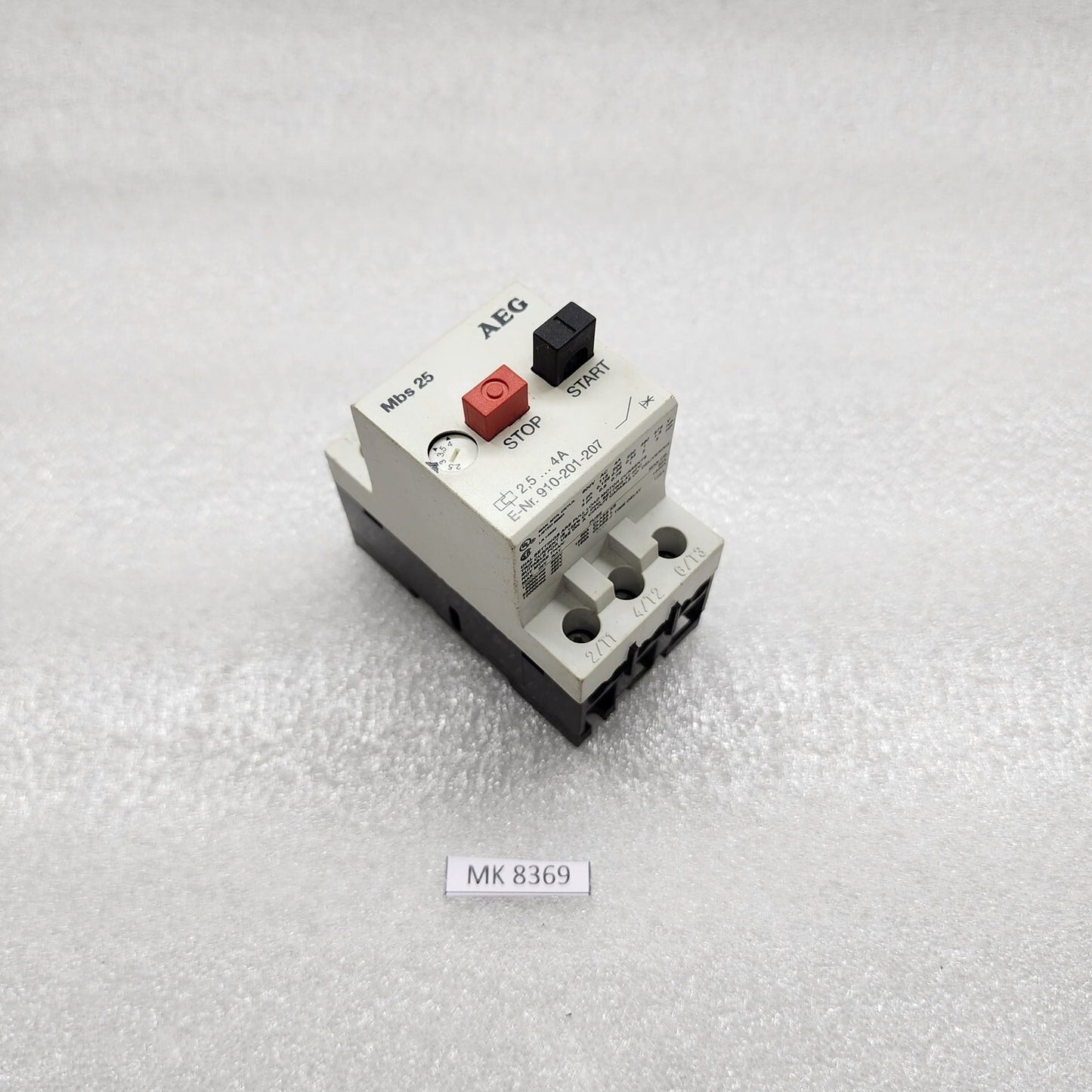 AEG MBS25 MANUAL MOTOR STARTER 910-201-207 2.5-4A