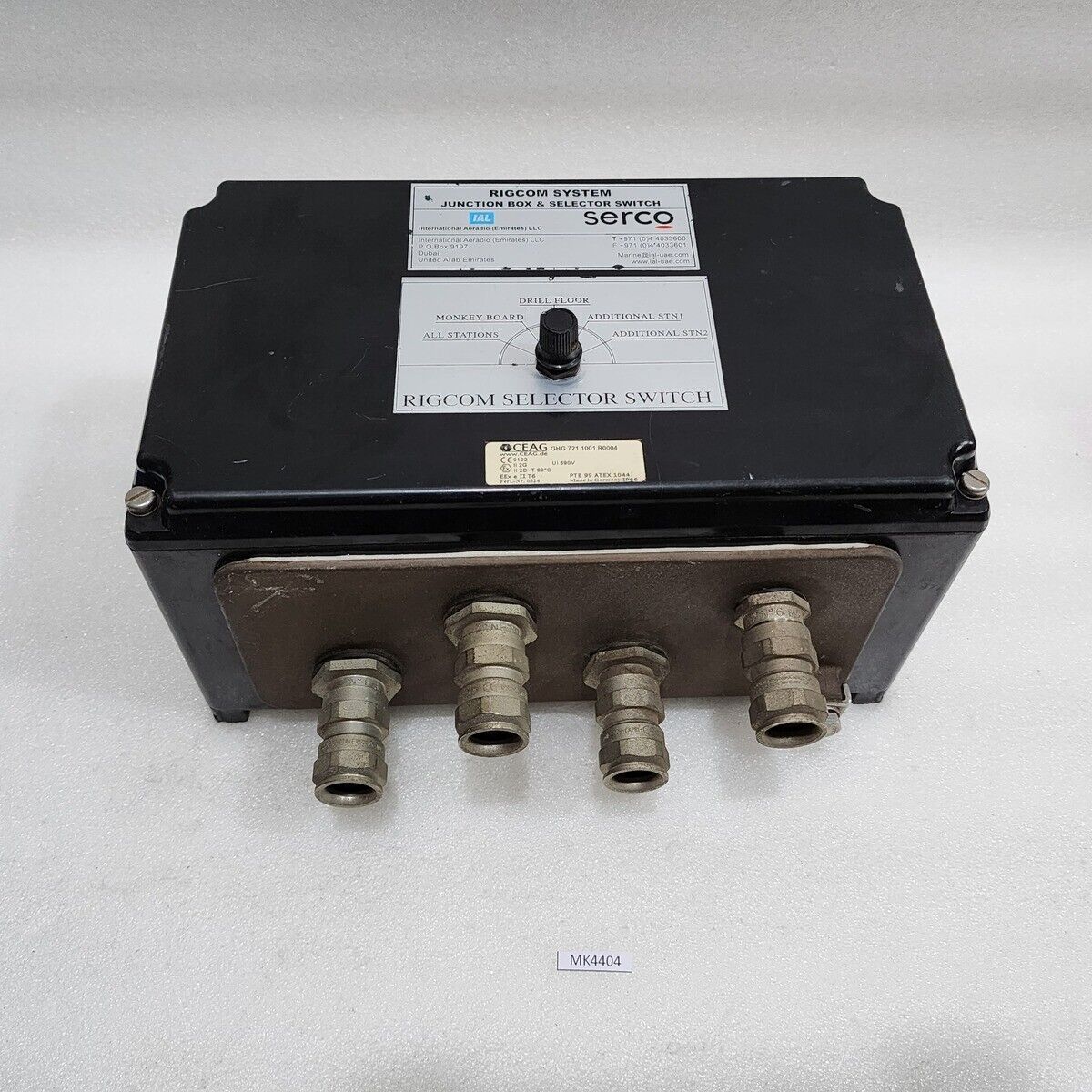 CEAG GHG 721 1001 R0004 RIGCOM SELECTOR SWITCH GHG7211001R0004