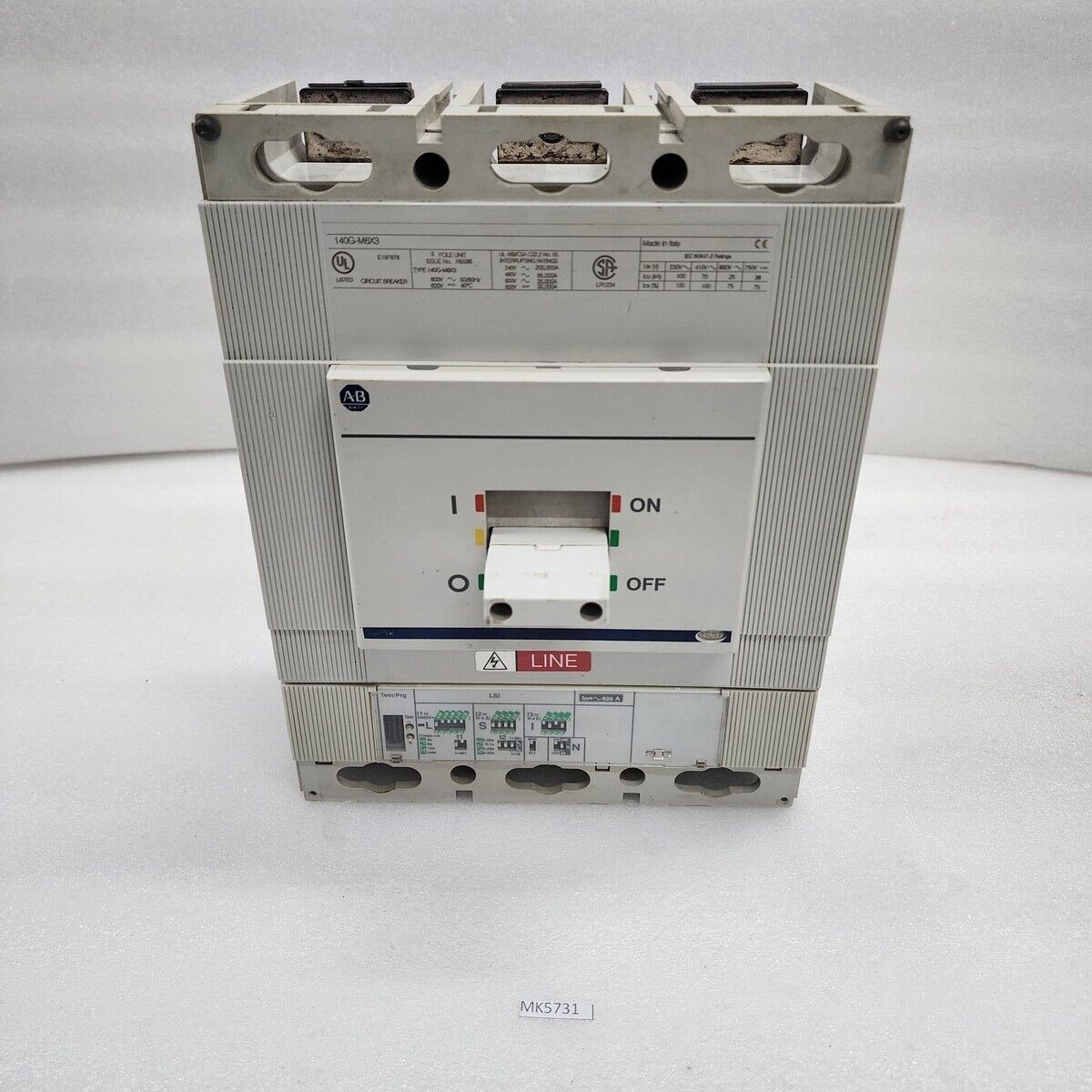 ALLEN BRADLEY CAT 140G-M6X3 CIRCUIT BREAKER 600A BE31025582