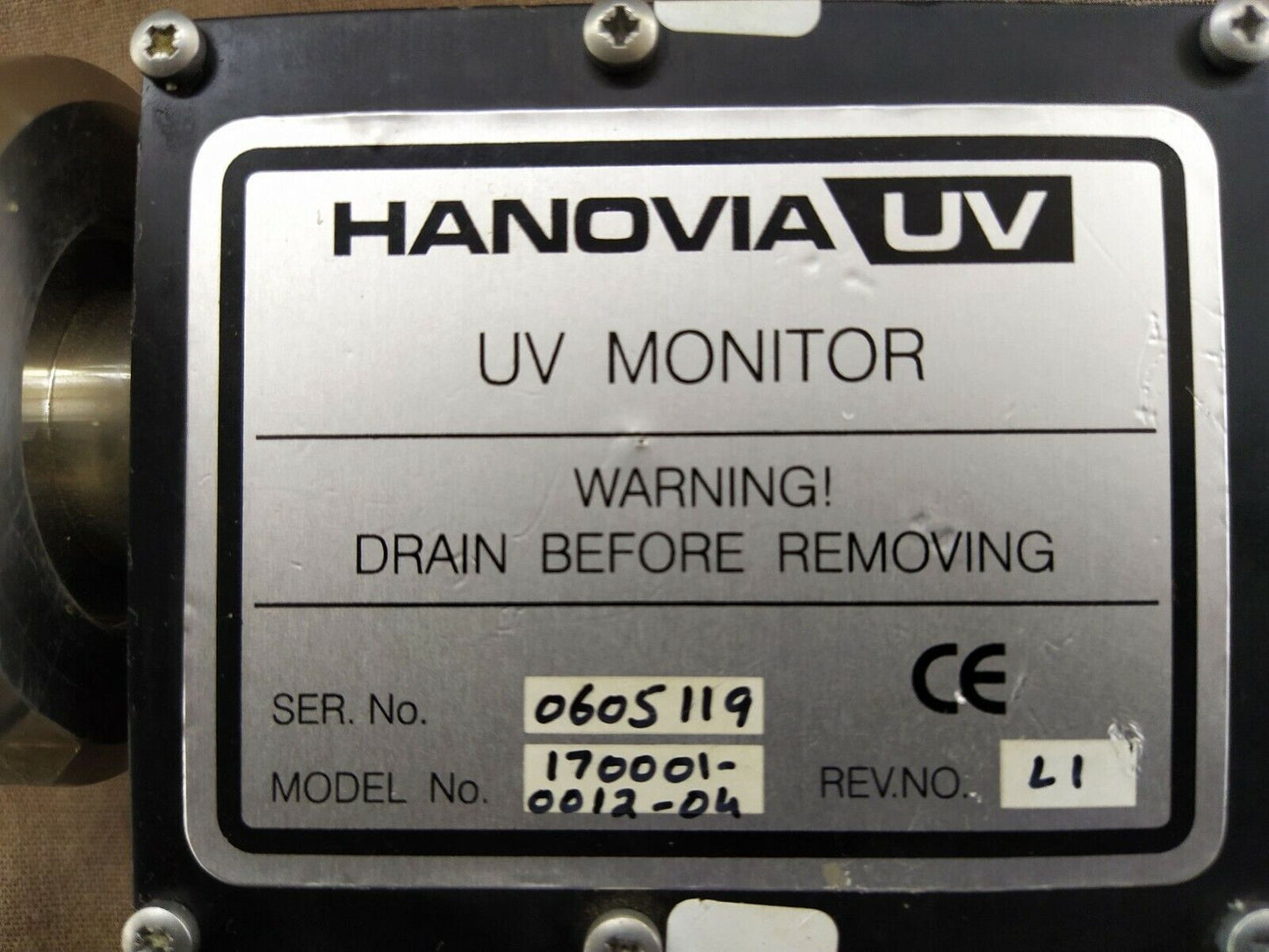 Hanovia UV 170001-0012-04 UV Monitor 170001001204