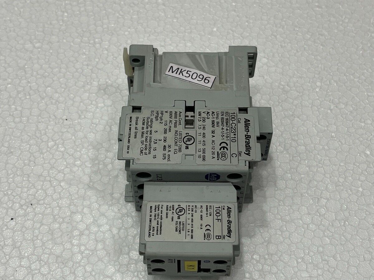 ALLEN BRADLEY CAT 100-C23-10 32A MAGNETIC CONTACTOR COIL VOLTAGE 230V 100-F