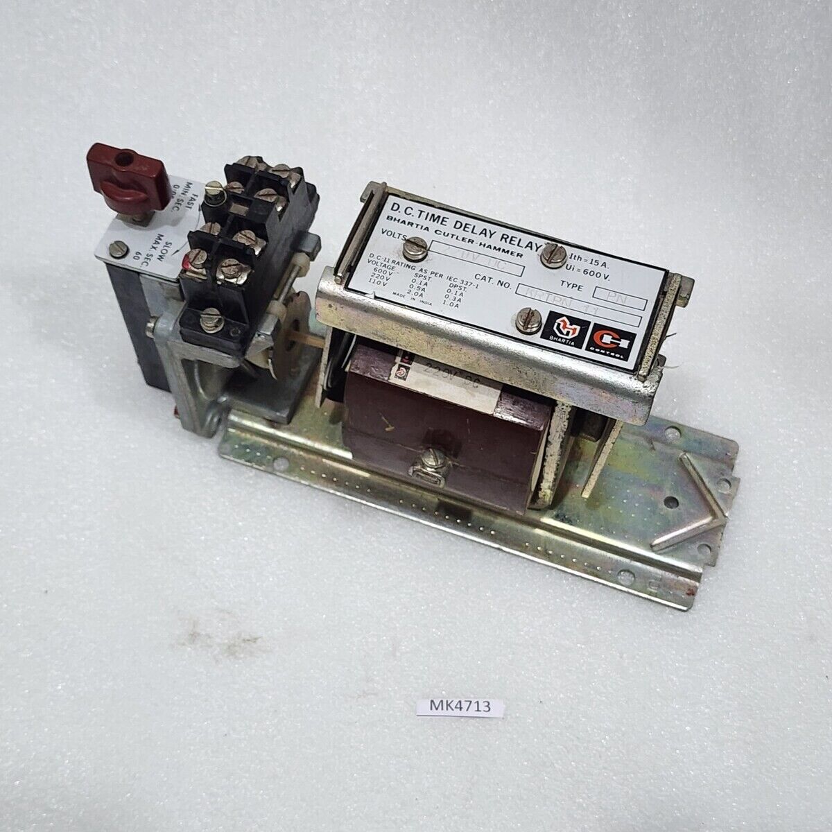 CUTLER HAMMER KRTPN 11 D.C. TIME DELAY RELAY COIL VOLTAGE 220VDC