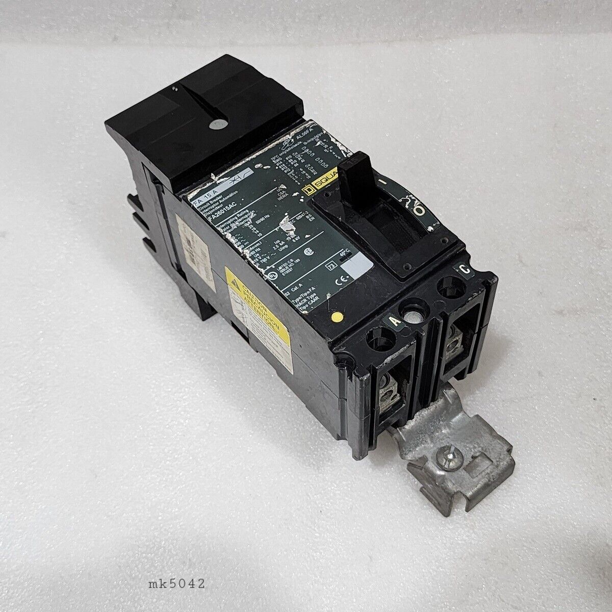 SQUARE D FA 15 A CIRCUIT BREAKER 15A FA26015AC FA/LA MOLDED CASE CIRCUIT BREAKER