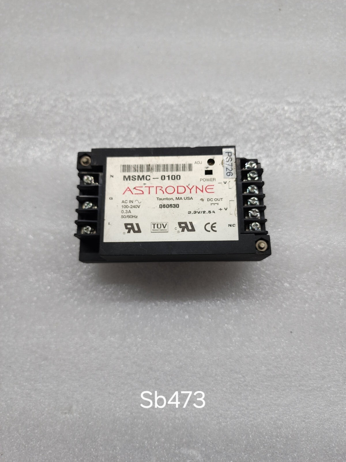 ASTRODYNE MSMC-0100 POWER SUPPLY 3.3VDC 2.5A