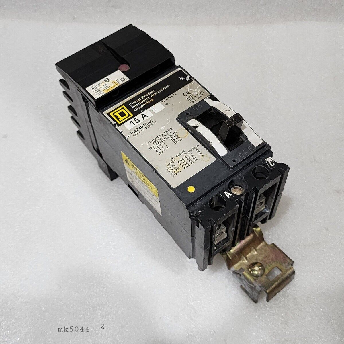 SQUARE D FA24015AC FA/LA MOLDED CASE CIRCUIT BREAKER 15A