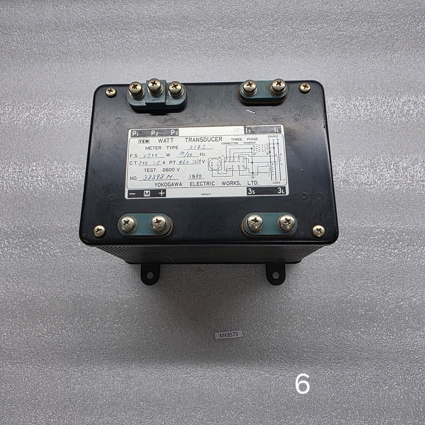 YOKOGAWA 2145 WATT TRANSDUCER CT 500/5A PT 460/230V
