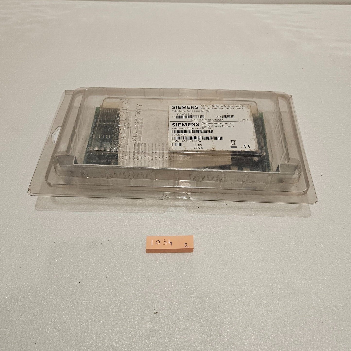 SIEMENS TZC-8B TELEPHONE ZONE CARD 500-034110