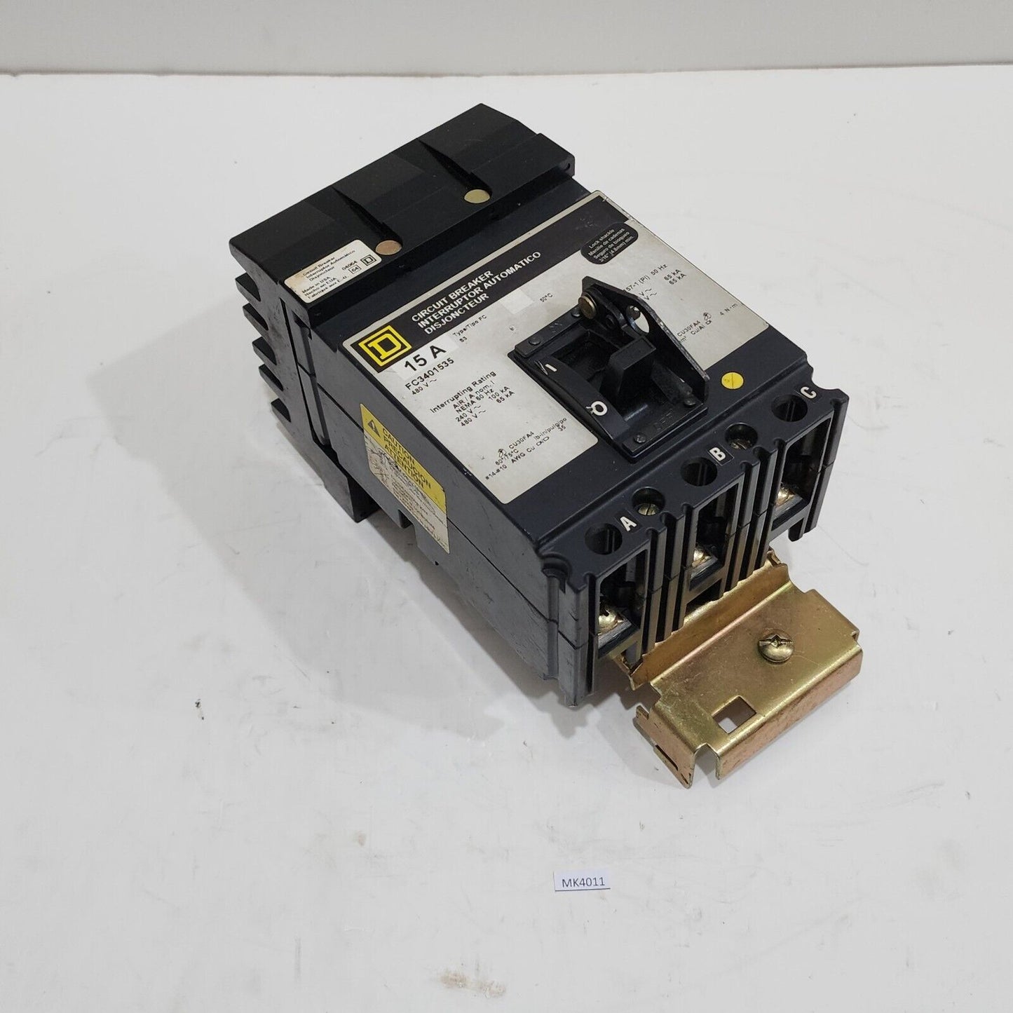 SQUARE D FC3401535 MOLDED CASE CIRCUIT BREAKER 15A 480V