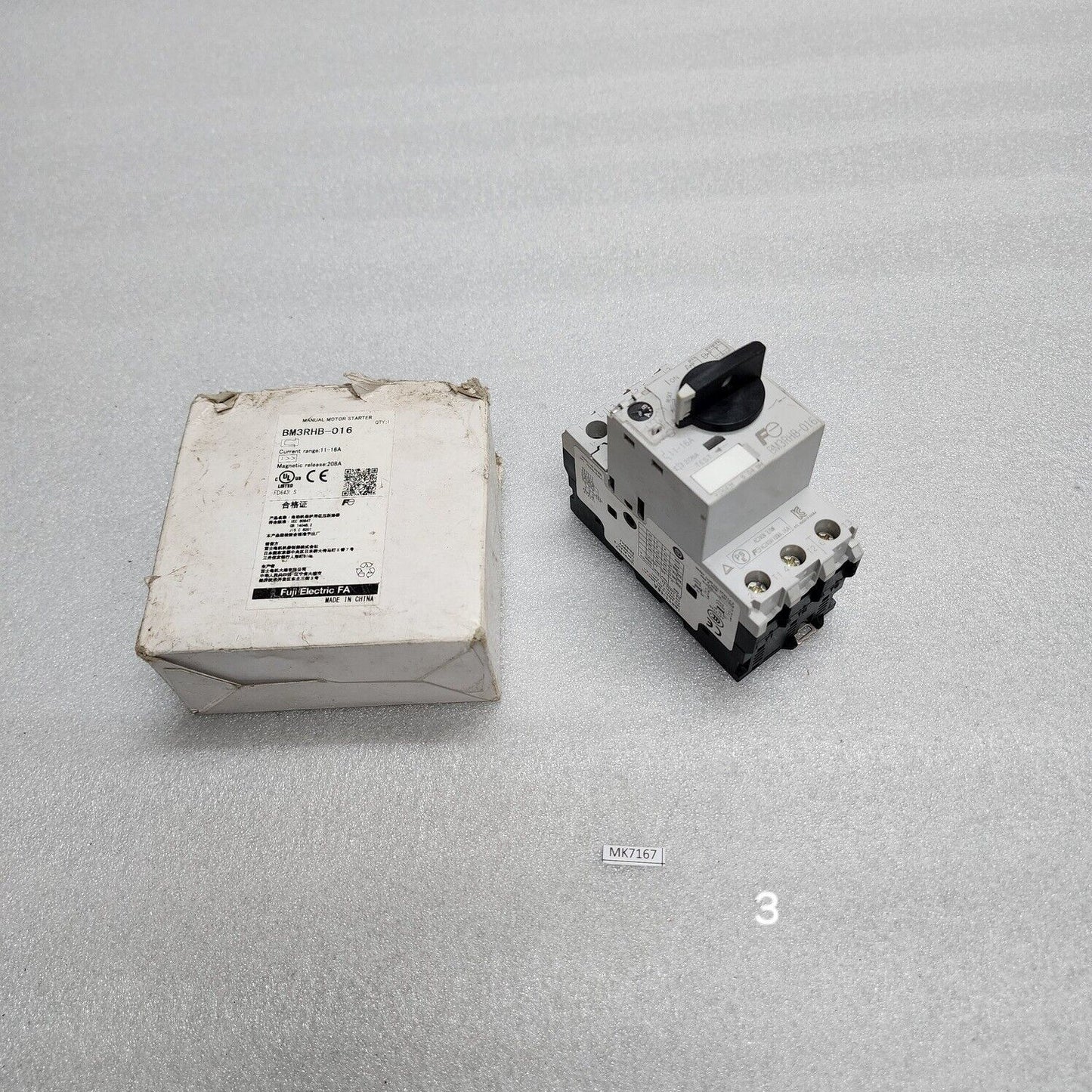FUJI ELECTRIC BM3RHB-016 MANUAL MOTOR STARTER 11-16A