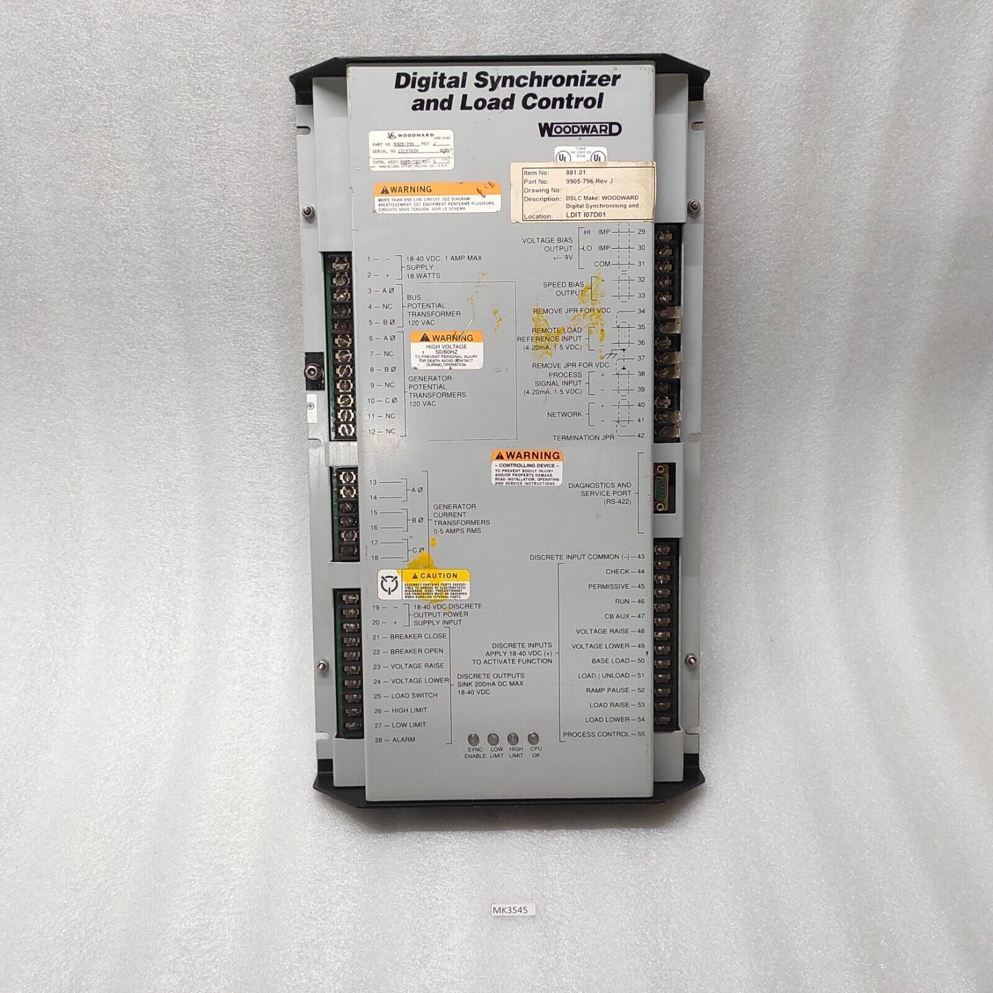 WOODWARD 9905-796 DIGITAL SYNCHRONIZER AND LOAD CONTROL