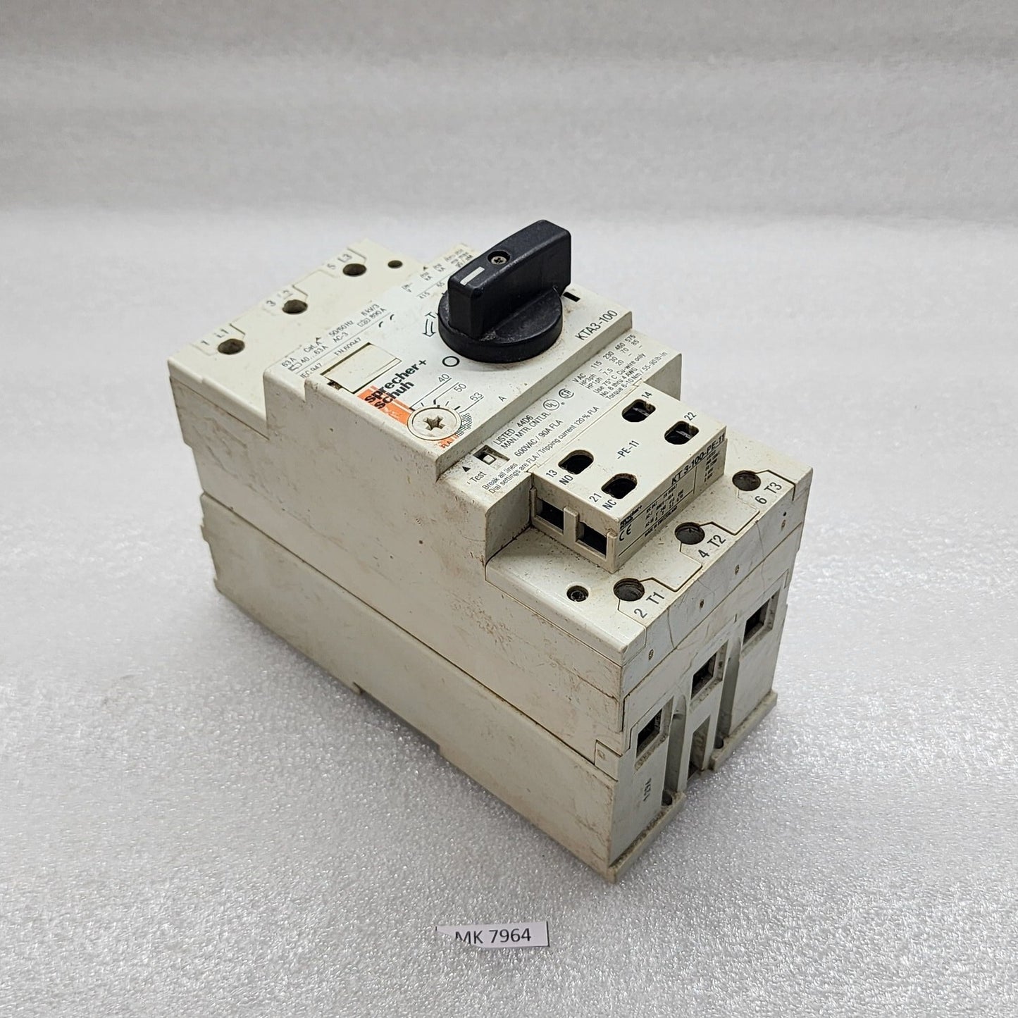 SPRECHER + SCHUH KTA3-100 MOTOR CIRCUIT CONTROLLER 40-63A
