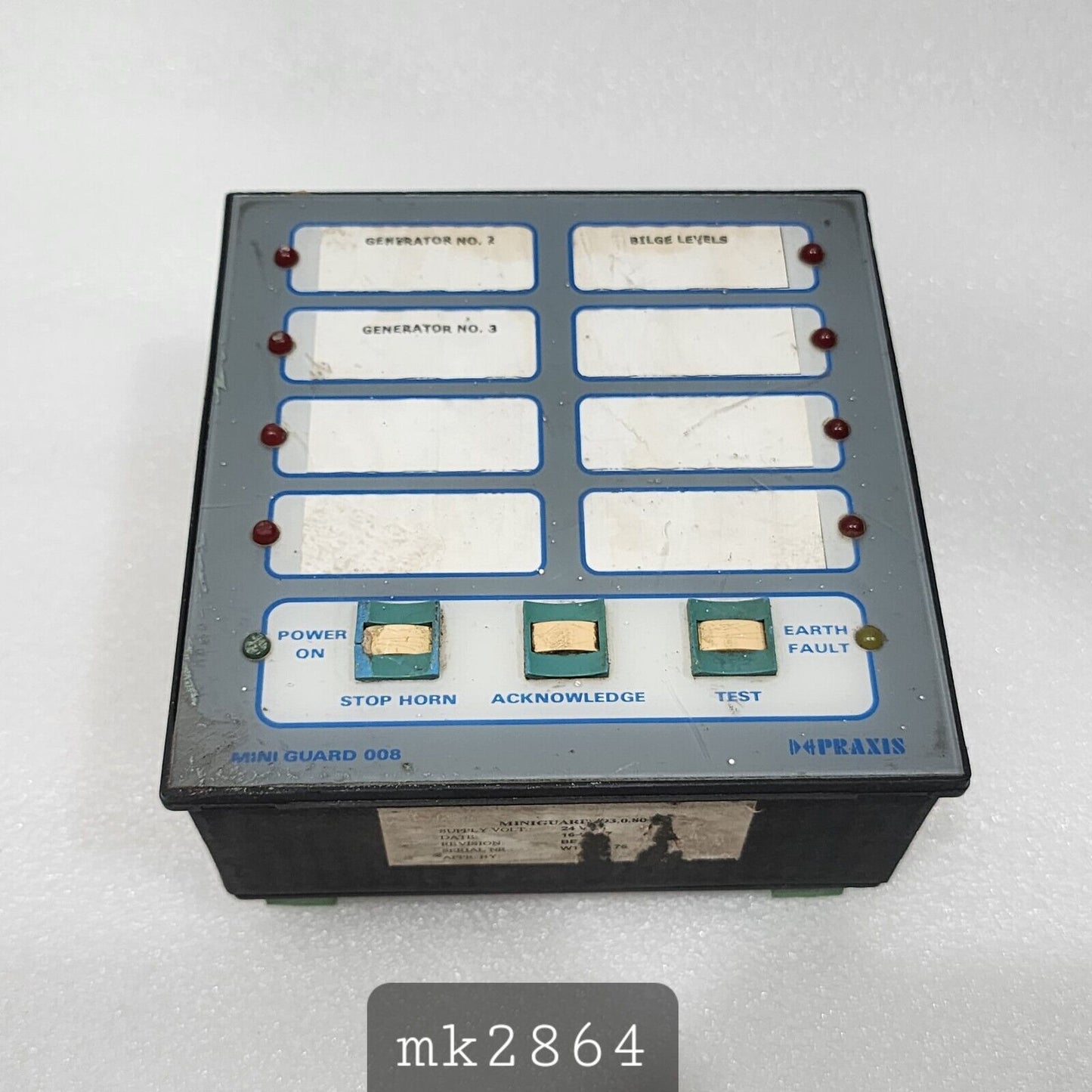 PRAXIS MINIGUARD 008 ALARM PANEL SHIP CONTROL SYSTEM 24V