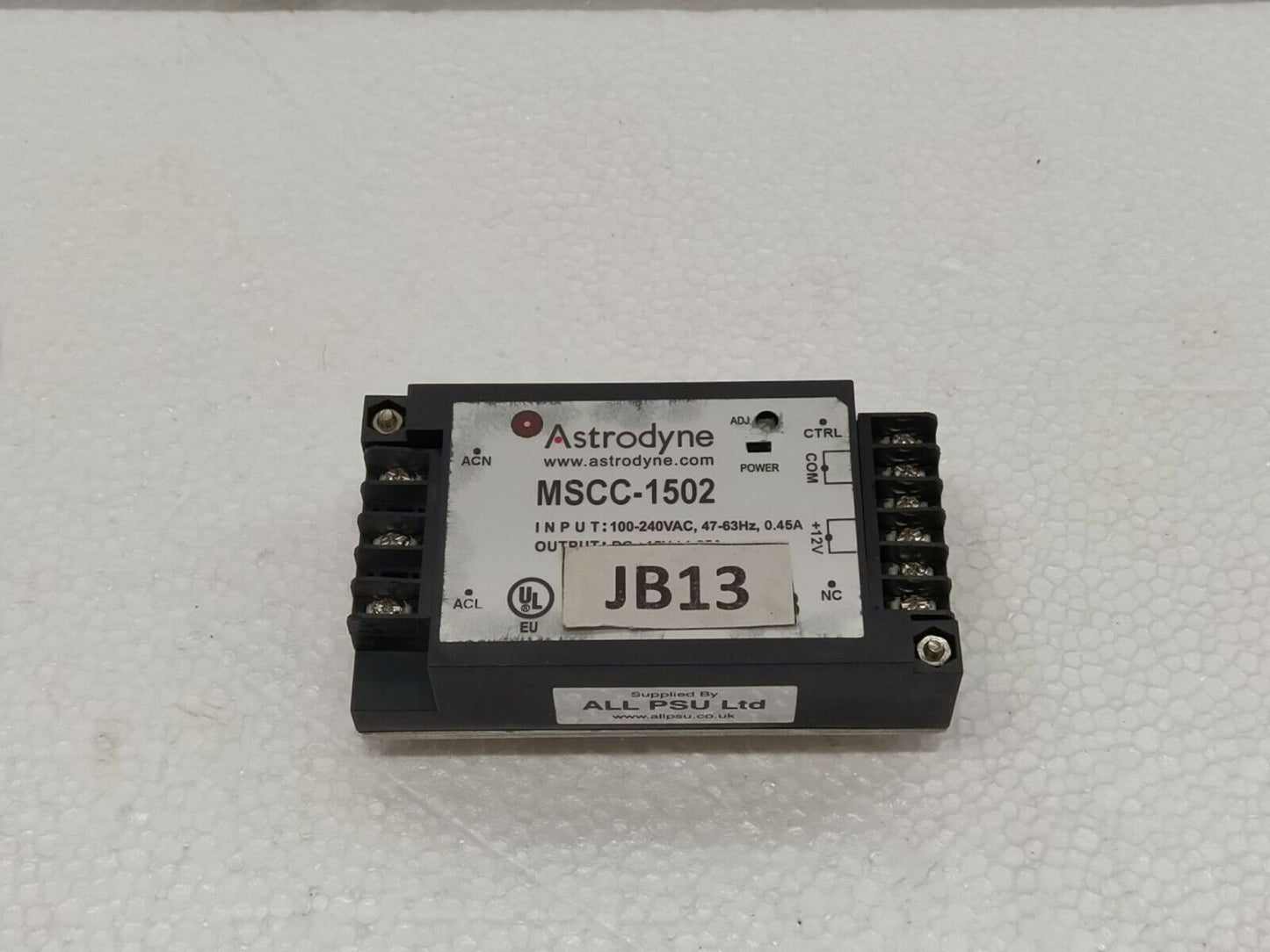 Astrodyne MSCC-1502 Modular DC Power Supply DC 12V 1.25A