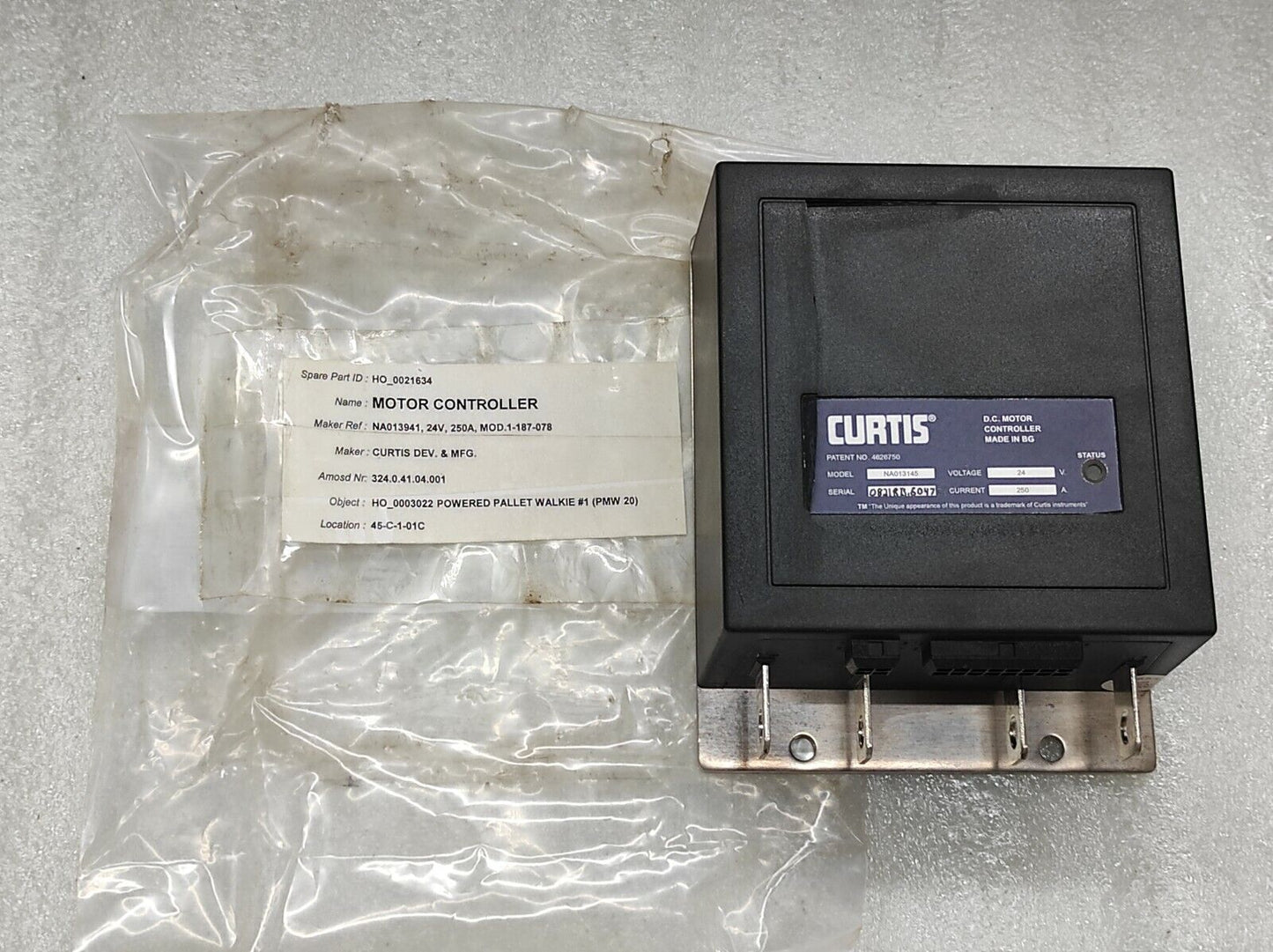 CURTIS NA013145 DC MOTOR CONTROLLER MOD.1-187-078 24V 250A
