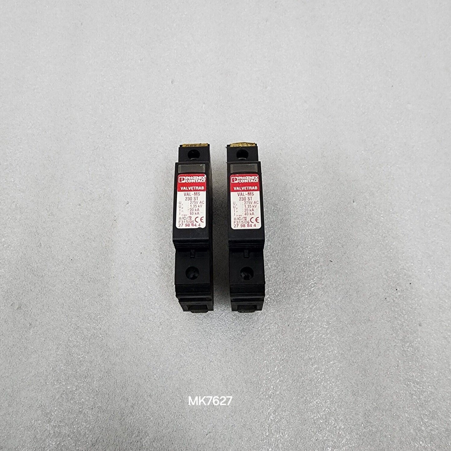 PHOENIX CONTACT VAL-MS 230 ST VALVE TRAB 2798844 275VAC LOT OF 2 UNIT