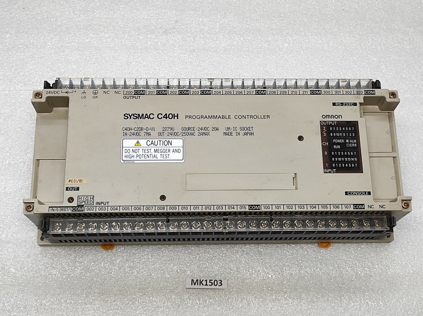 OMRON SYSMAC C40H PROGRAMMABLE CONTROLLER C40H-C2DR-D-V1