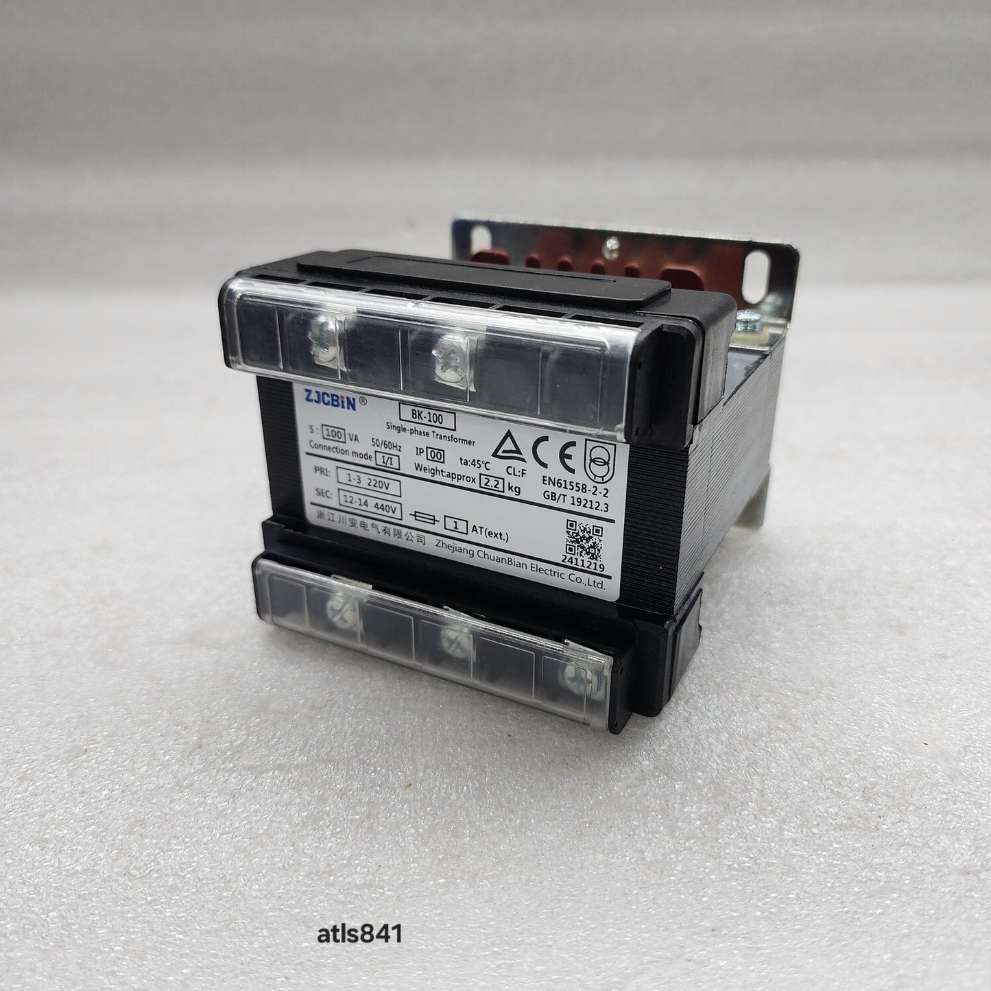 ZHEJIANG CHUANBIAN ELECTRIC BK-100 SINGLE PHASE TRANSFORMER 100VA 220V TO 440V