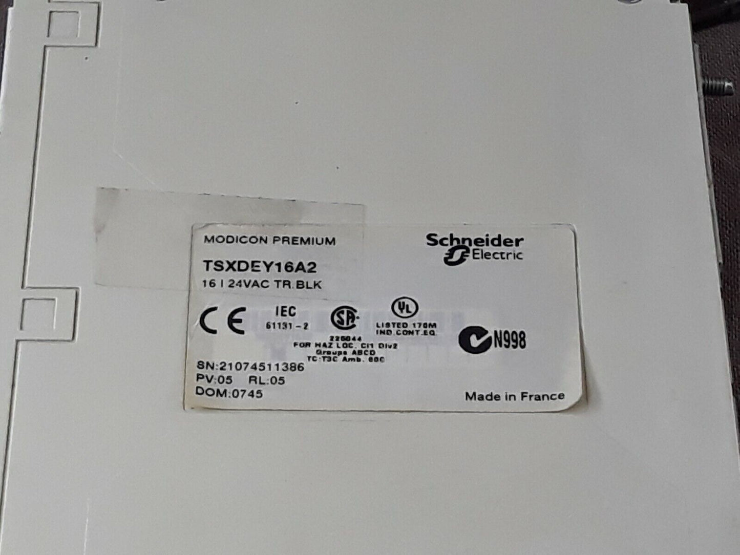 SE TSXDEY16A2 Discrete Input Module Modicon Premium