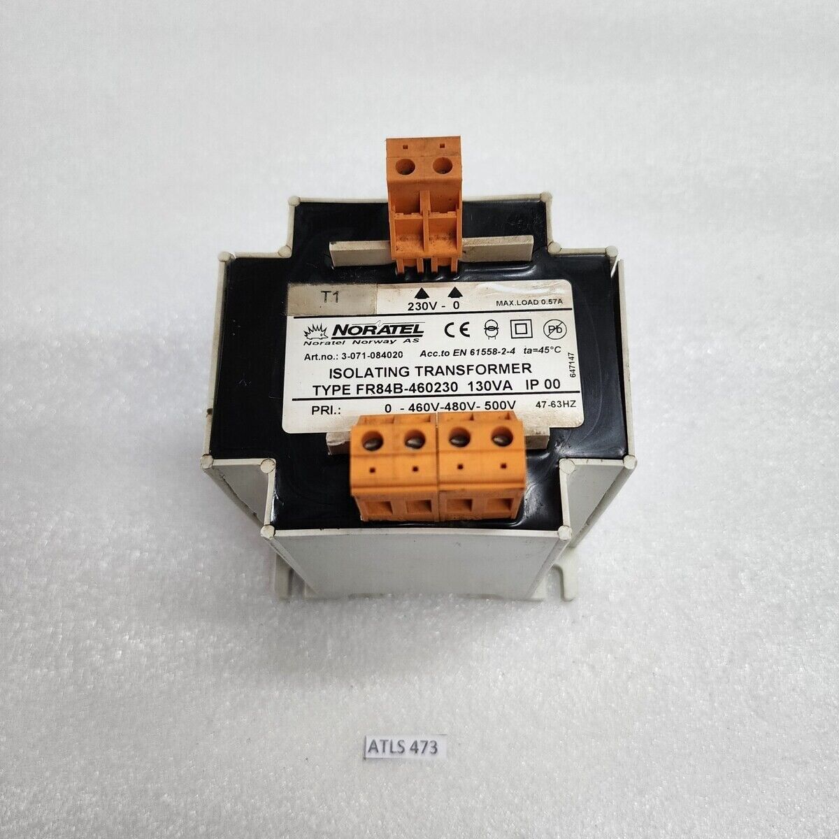 NORATEL FR84B-460230 ISOLATING TRANSFORMER 130VA 3-071-084020 230V