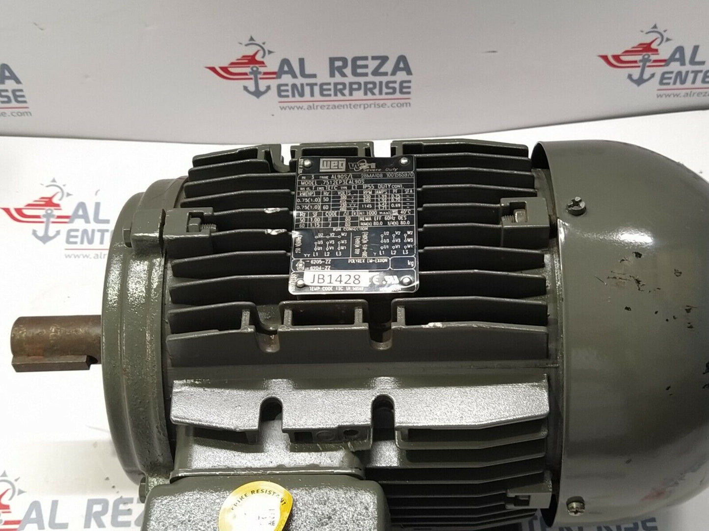 WEG 7512EP3EAL90S W21 3 PHASE AC ELECTRIC MOTOR 1 HP 230/460V AC 1145 RPM