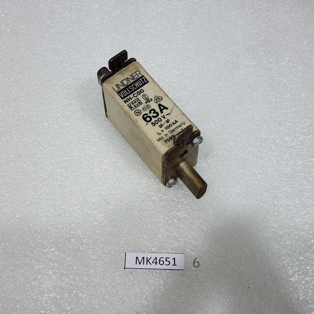 LINDNER NH-C00 63A FUSE 7099 63A/500V