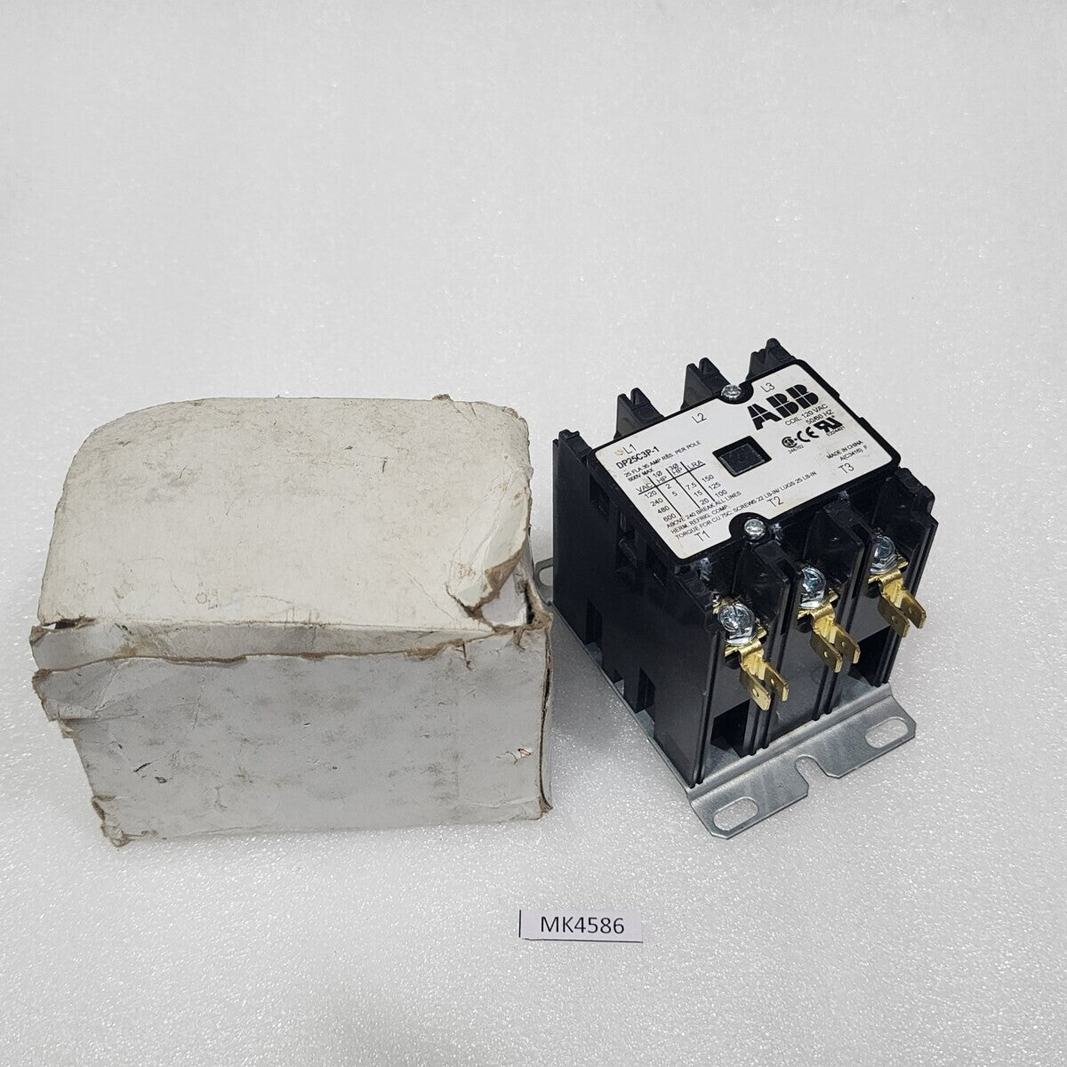ABB DP25C3P-1 3-POLE DEFINITE PURPOSE CONTACTOR COIL VOLTAGE 120V