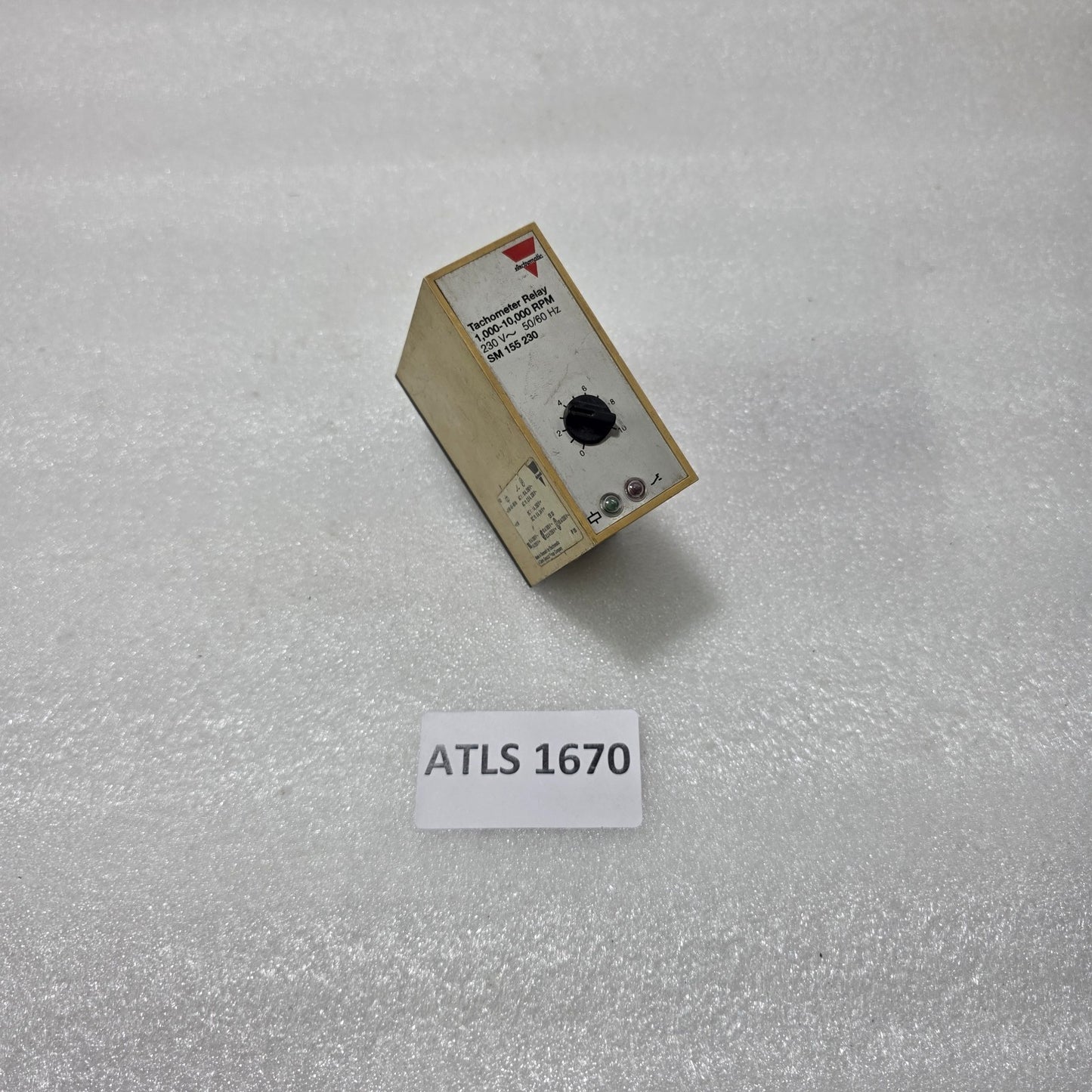 ELECTROMATIC SM 155 230 TACHOMETER RELAY, 1,000–10,000 RPM, 230V AC, 50/60HZ