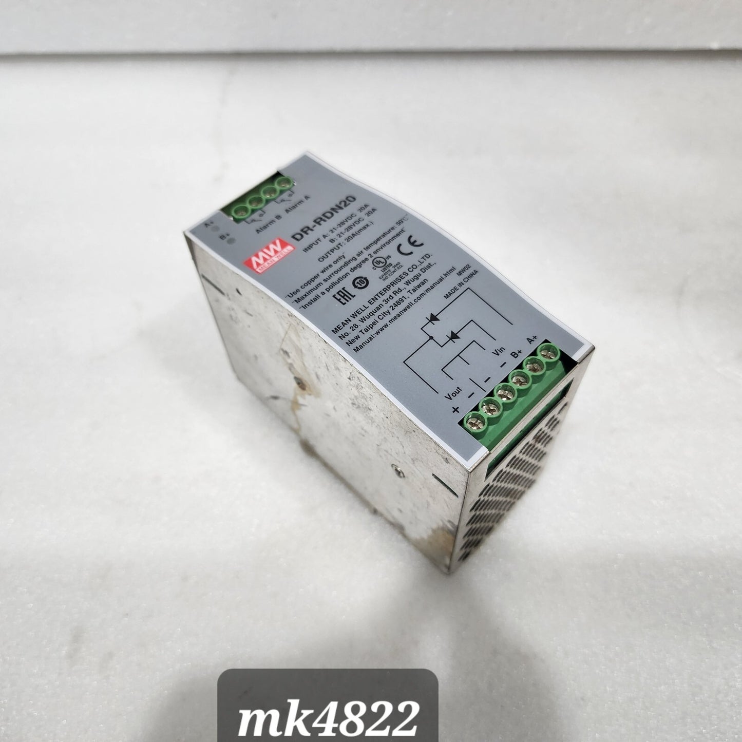 MEAN WELL DR-RDN20 20A POWER SUPPLY REDUNDANCY MODULE