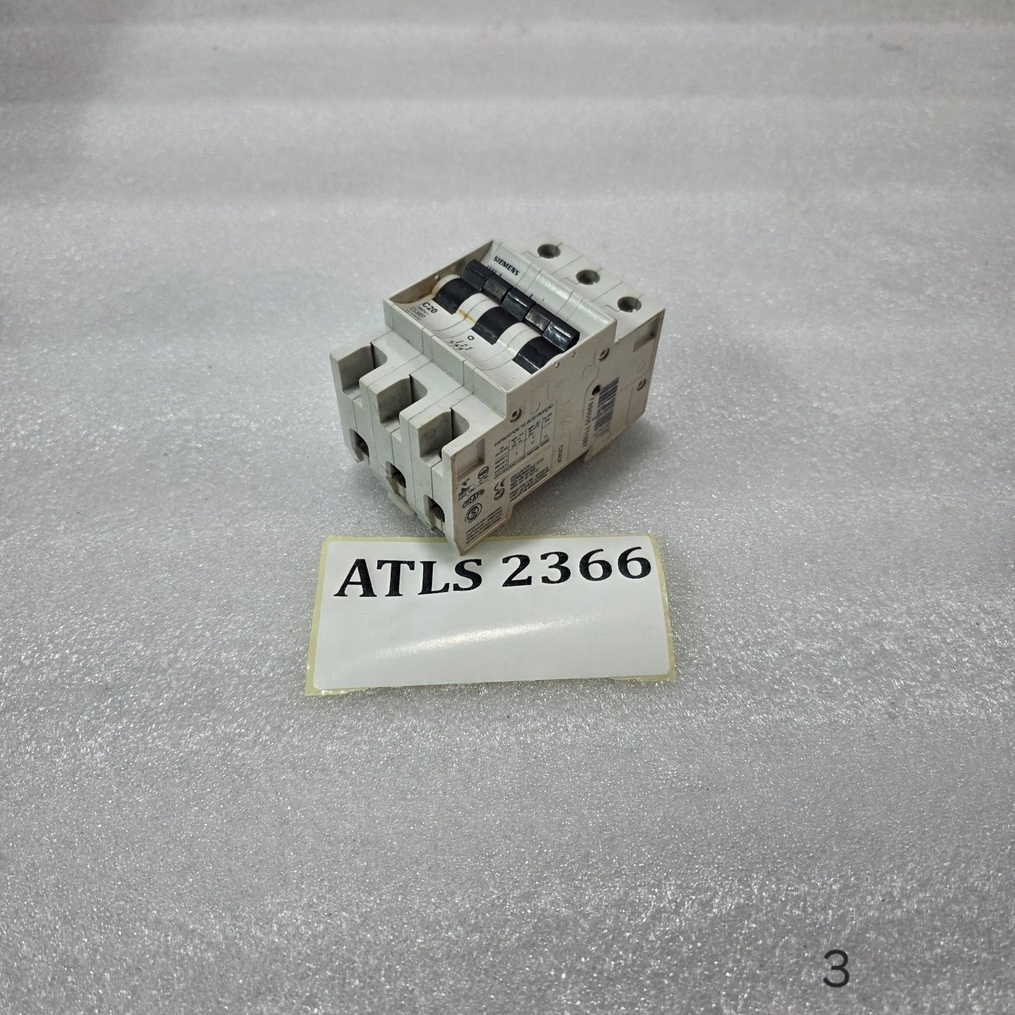 SIEMENS 5SX1 3 C20 3 POLE MCB 20A 380V INDUSTRIAL MINIATURE CIRCUIT BREAKER