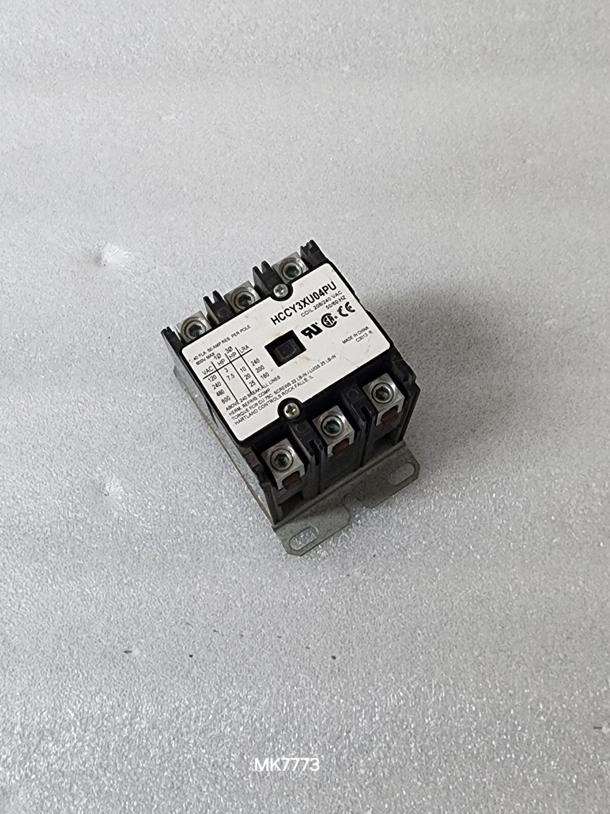 HARTLAND CONTROLS HCCY3XU04PU 3-POLE CONTACTOR 50A COIL VOLTAGE 208/240V