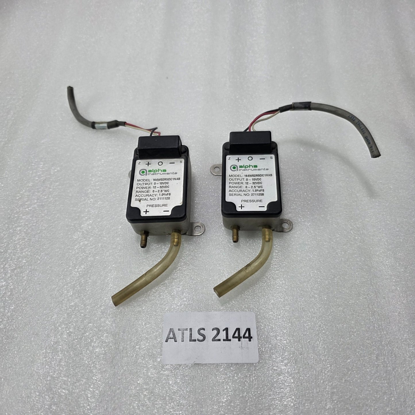 ALPHA INSTRUMENTS 164W02R5DC1NAB PRESSURE TRANSMITTER | 0–10V OUTPUT | 0–2.5" WC