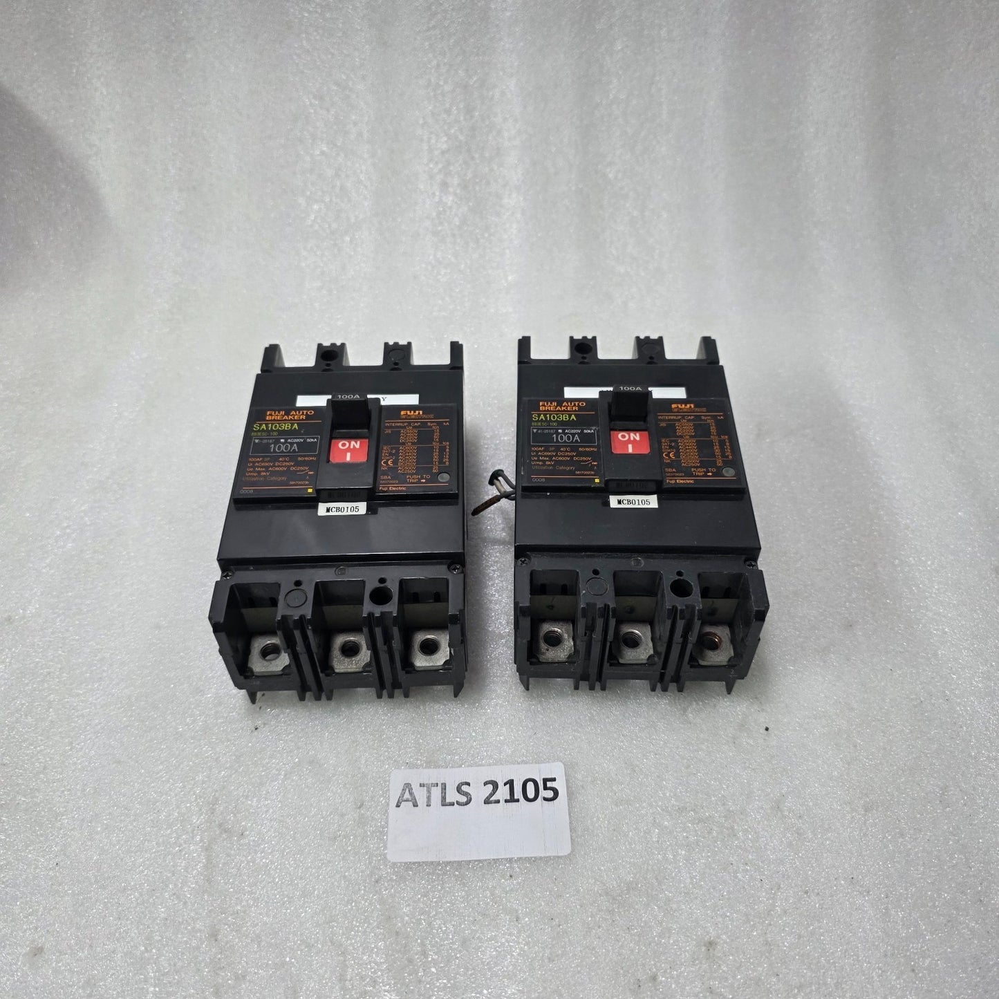 FUJI ELECTRIC SA103BA 100A 3 POLE MCCB CIRCUIT BREAKER 50KA AC690V BB3ESC-100