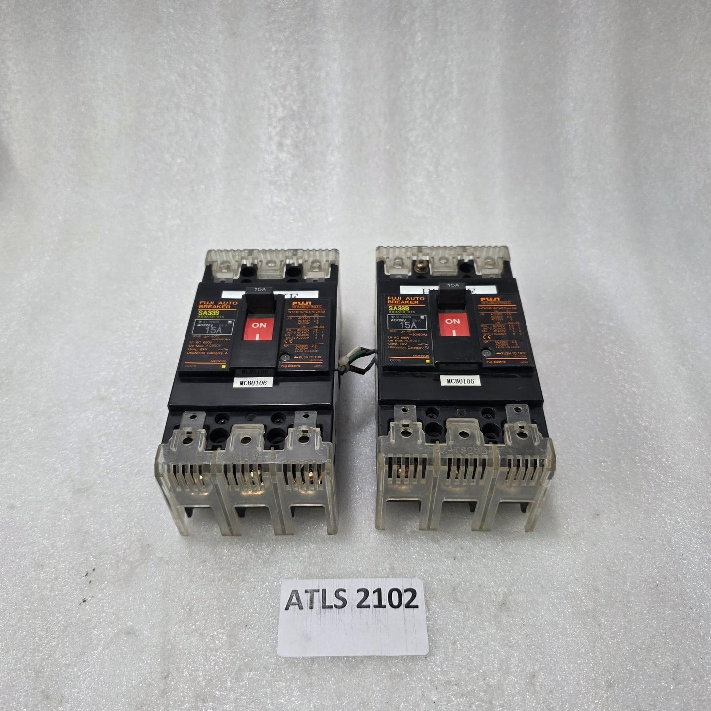 FUJI ELECTRIC SA33B 15A 3 POLE MCCB CIRCUIT BREAKER BB3ASB-016 AC690V 5KA