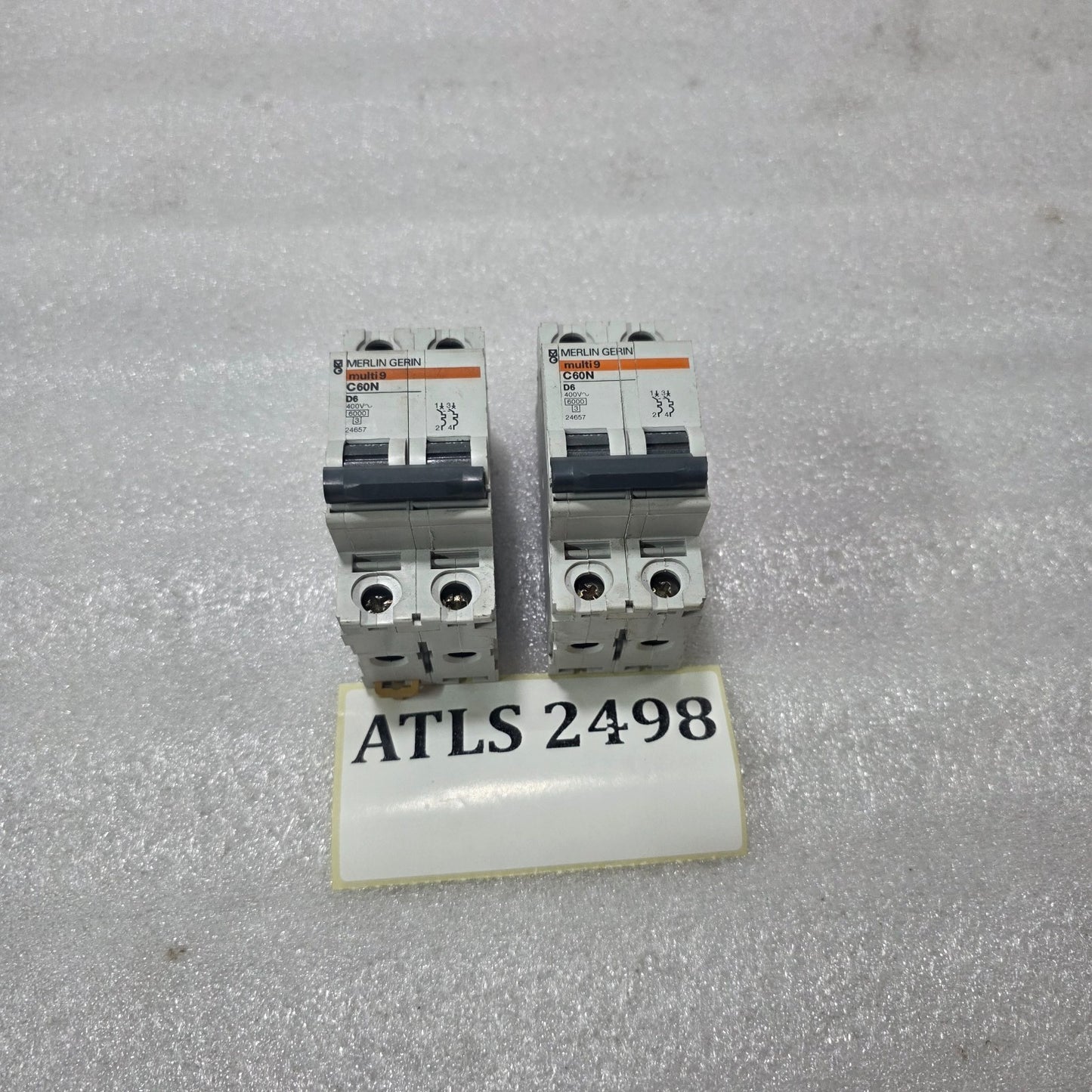 MERLIN GERIN MULTI9 C60N D6 2 POLE MCB 6A 400V CIRCUIT BREAKER