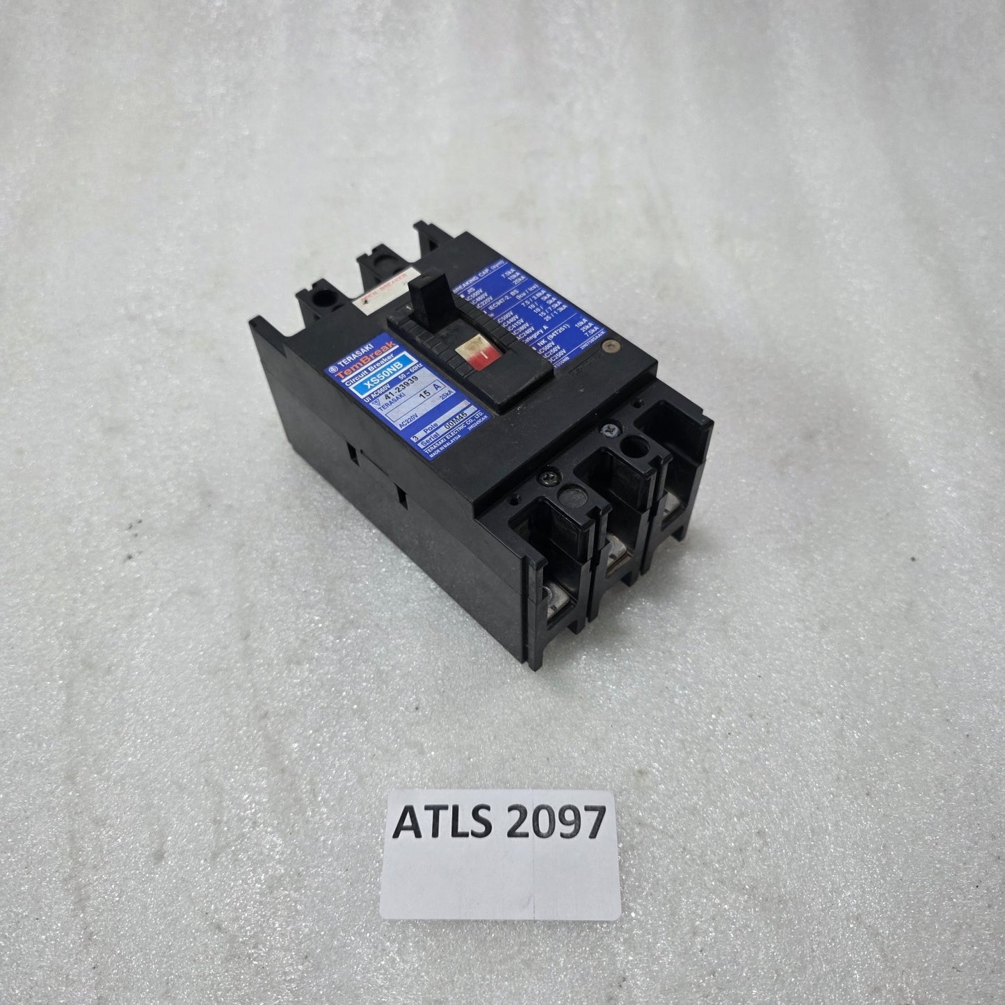 TERASAKI TEMBREAK XS50NB 15A 3 POLE MCCB CIRCUIT BREAKER | 660V AC | 25KA BREAKI