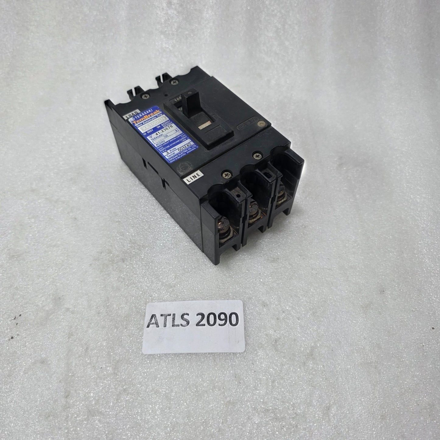 TERASAKI TEMBREAK XE100NN 100A 3 POLE NON-AUTOMATIC TRIP MCCB | 660V AC / 250V D