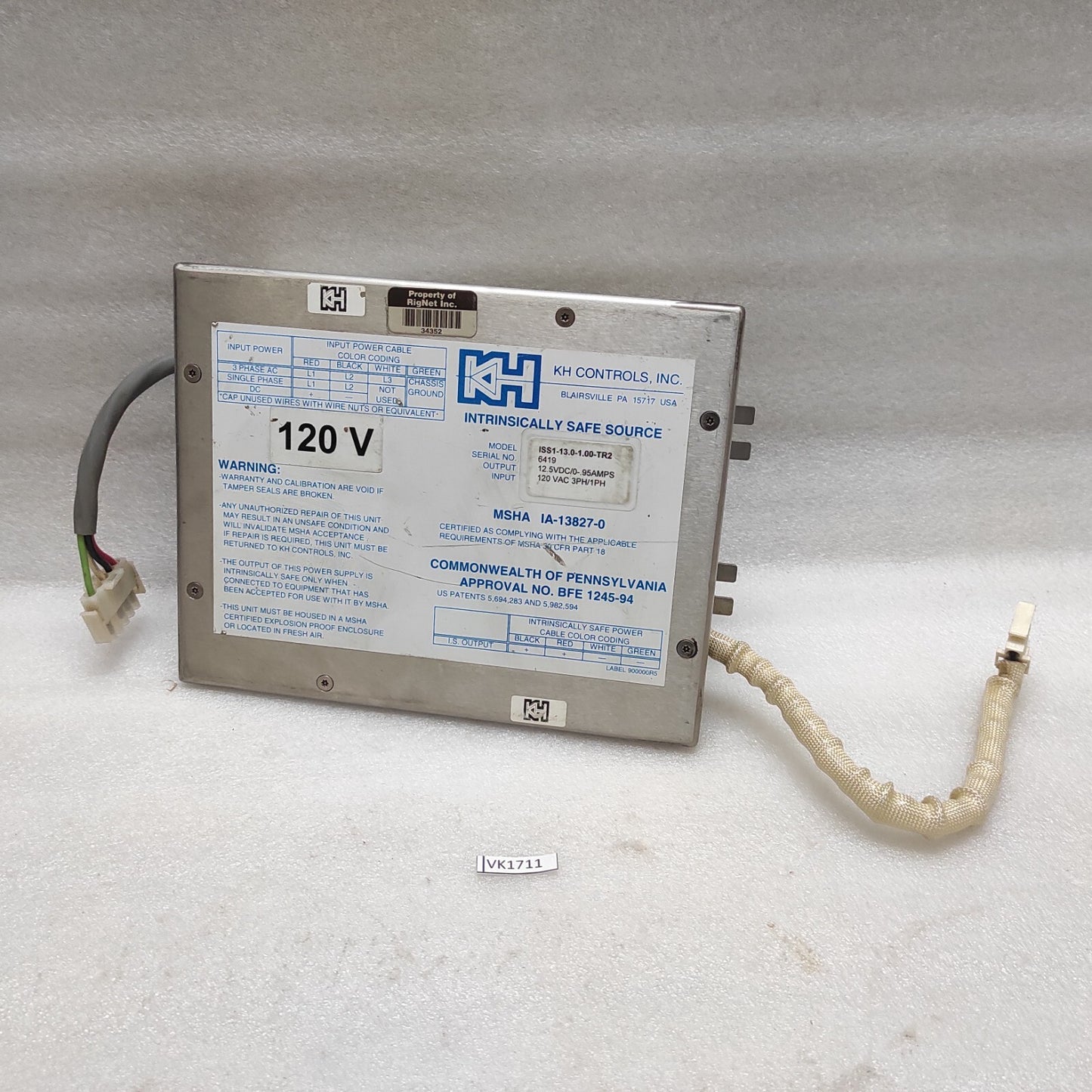 KH CONTROLS ISS1-13.0-1.00-TR2 INTRINSICALLY SAFE SOURCE