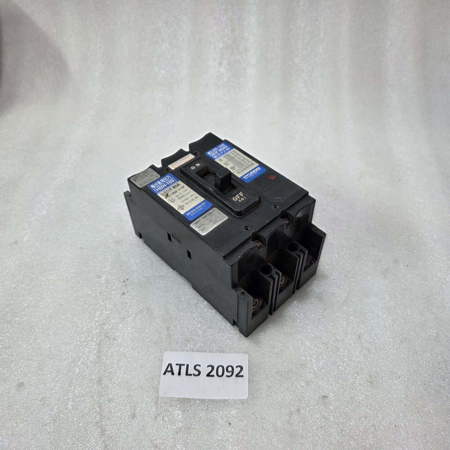HYUNDAI HBH-103 MOLDED CASE CIRCUIT BREAKER 3P 40A 660V MCCB 18KA INDUSTRIAL PRO