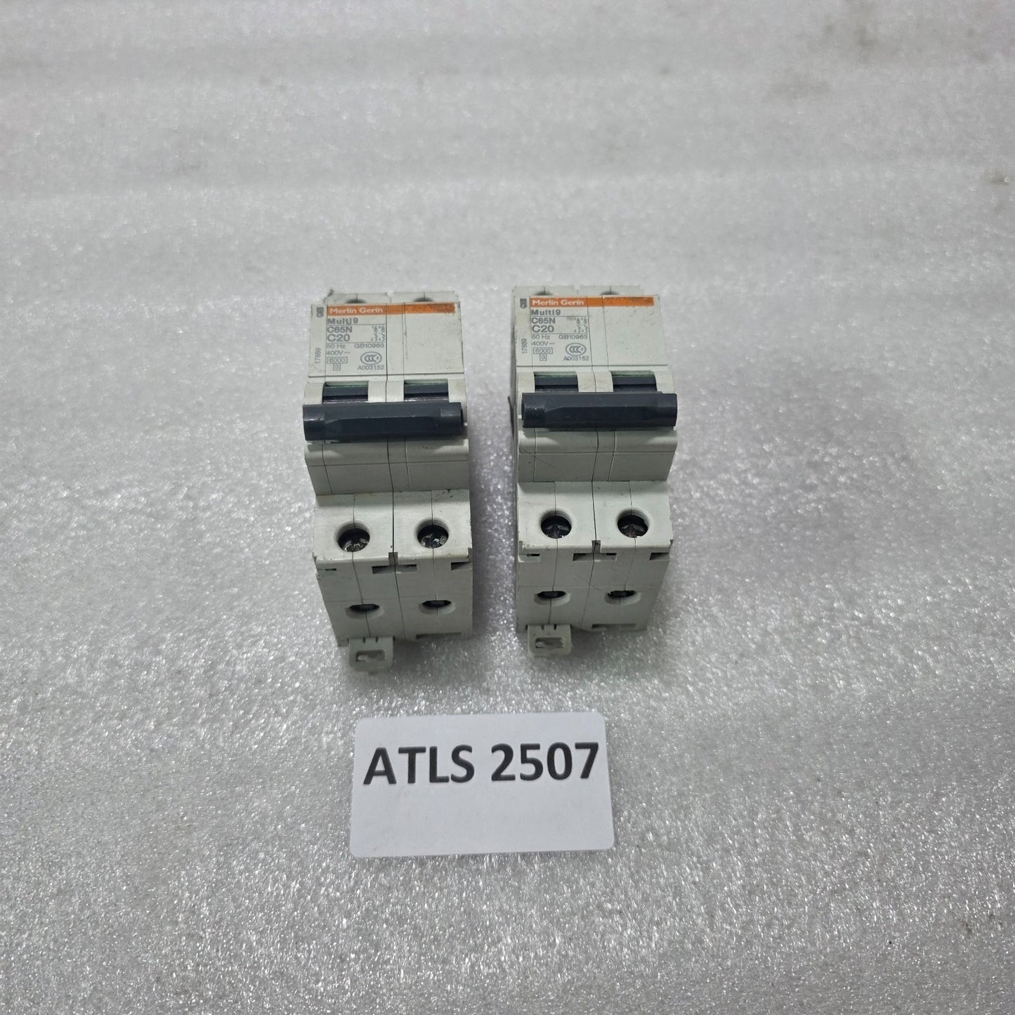 MERLIN GERIN MULTI9 C65N C20 DOUBLE POLE MCB 20A 400V 6KA CIRCUIT BREAKER