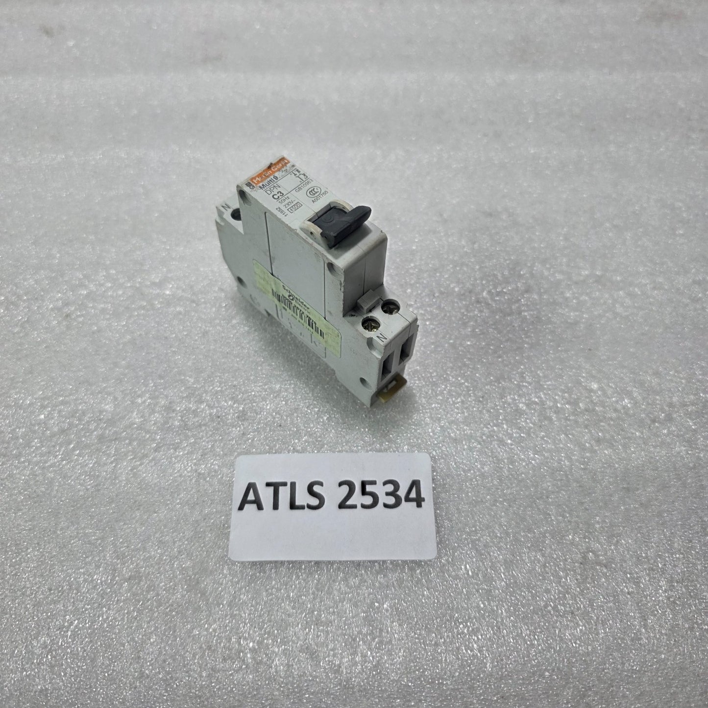 MERLIN GERIN MULTI9 DPN C3 SINGLE POLE + NEUTRAL MCB CIRCUIT BREAKER 3A 230V 4.5