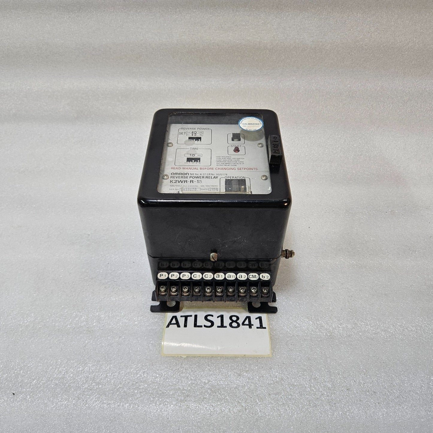 OMRON K2WR-R-S5 REVERSE POWER RELAY 40KW 100–220V GENERATOR PROTECTION RELAY