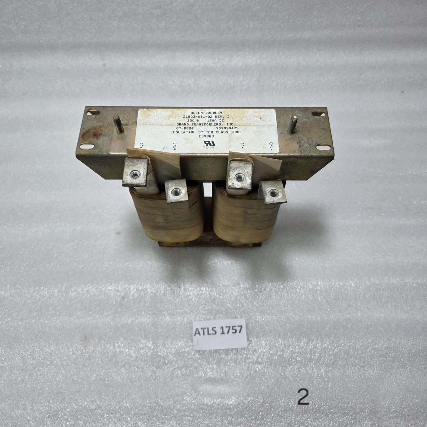 ALLEN DC REACTOR / CHOKE – 21803-011-02 REV. D, 320 ΜH, 160 A DC