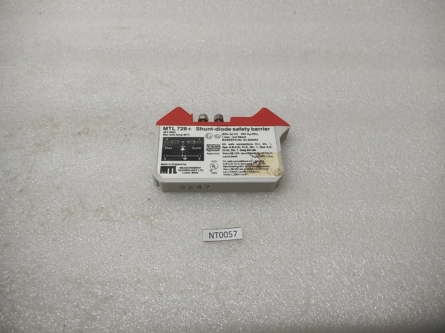 MEASUREMENT TECHNOLOGY MTL 728+ SHUNT DIODE SAFETY BARRIER