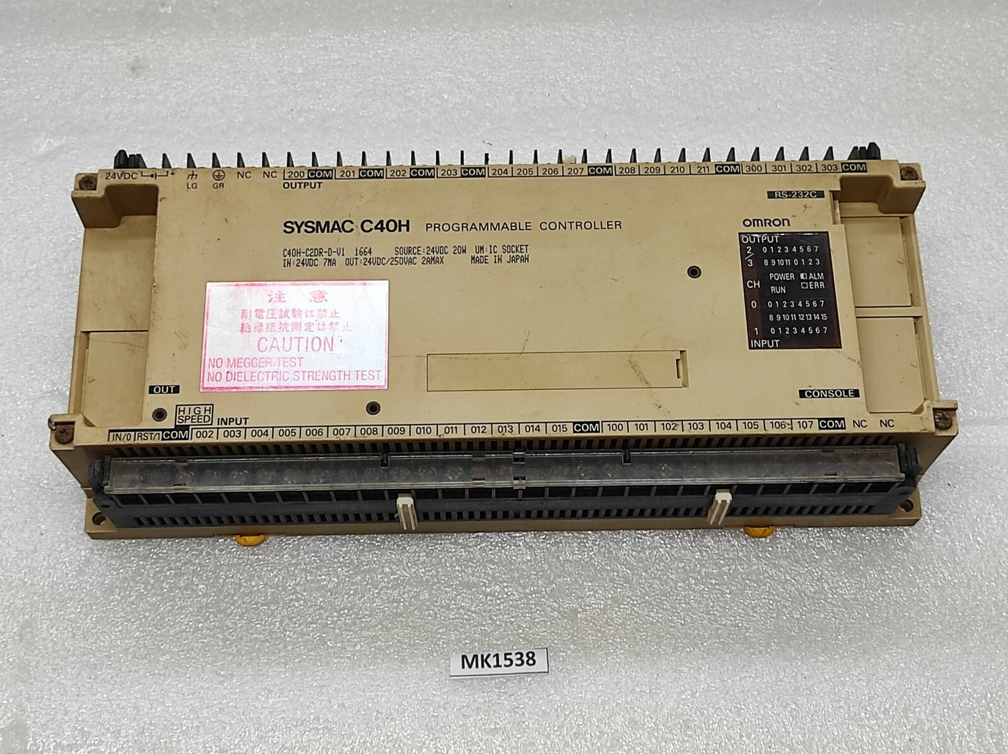 OMRON SYSMAC C40H PROGRAMMABLE CONTROLLER C40H-C2DR-D-V1 24VDC